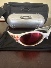 Giacca Oakley Eye Vintage Bianco Nero Fiamme Rosse Ottime Condizioni Con Scatola