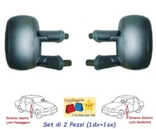 SET 2 SPECCHIO RETROVISORE PER FIAT DOBLO 2000 SPECCHIETTO ESTERNO NERO MANUALE