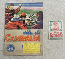ALBUM LAMPO LA VITA DI GARIBALDI 1955 ORIGINALE COMPLETO CON BUSTINA BELLO RARO