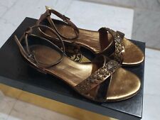 Sandali Donna MAX BIANCO Velluto T.Moro Laminato Ruggine Made in Italy  Nuovo