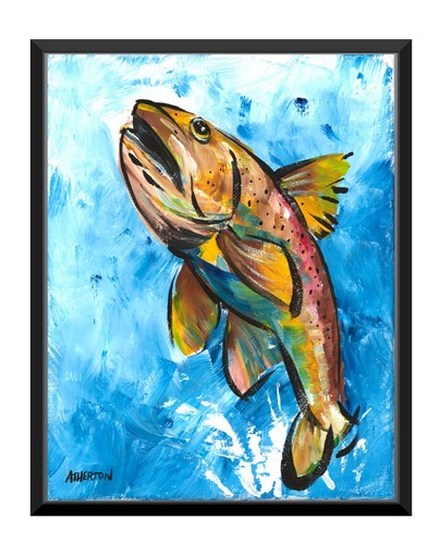 Dipinto pesce trota - dipinto,