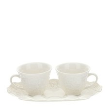 Hervit - TETE A TETE CAFFE' PORCELLANA BIANCA 19X9CM