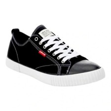 NUOVE SNEAKERS UOMO LEVI LEVI ANIKIN BIANCO E NERO TELA GOMMA MISURA 8,5