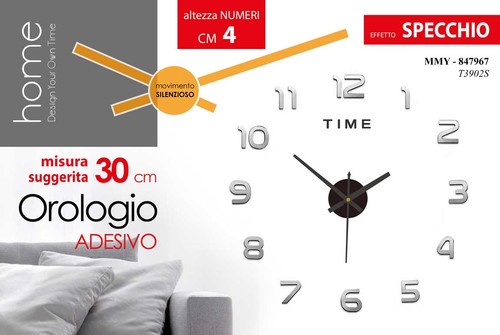 Orologio parete adesivo 3d - orologio, da