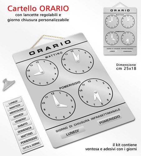 Cartello orario regolabile - cartello,