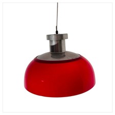 Lampadario Vintage Kartell Mod. KD7 Design A. & P.G. Castiglioni 1959 Rosso