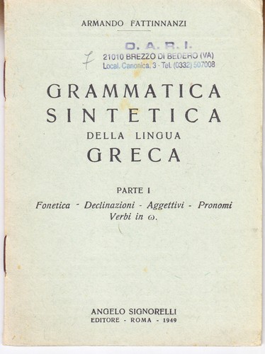 Grammatica sintetica della