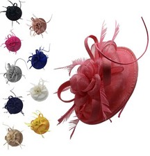 Cappello capelli piuma fiore fascinatore fascia clip matrimonio Royal Ascot gara formale