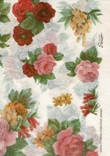 Foglio 30x50 carta di riso per decoupage temi Fiori Frutta Rose Natura