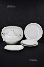 Servizio Di Piatti In Porcellana Bavaria Riga Oro Da 12 Persone ( 41 Pezzi )