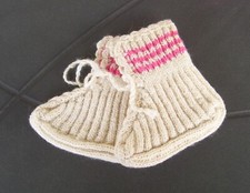 SCARPINE DA NOTTE vintage BABBUCCE per bimba realizzate a mano in lana