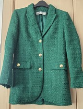 Blazer Zara verde tweed donna