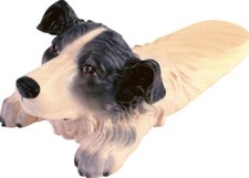 FERMAPORTA STATUA SCULTURA CANE CM 15 IN LEGNO DELLA VALGARDENA DECORATA A MANO