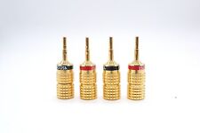 4x Unused Esoteric Audio USA 2,5mm Pin Banana Plug Speaker HIFI Audio