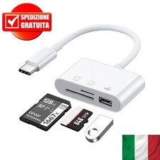 Lettore Schede SD/MicroSD USB-C OTG per iPhone Android MacBook  Adattatore TipoC