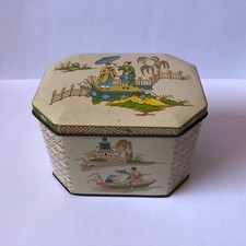Scatola di latta antica TWININGS originale inglese paesaggi Cina INGHILTERRA