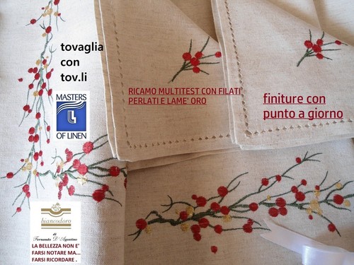 Tovaglia natalizia ricamata - tovaglia,