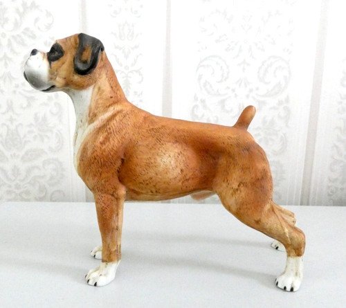 Vintage bisque porcelain boxer - vintage,