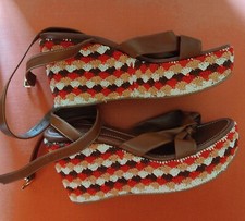 Sandali in pelle e uncinetto Sergio Rossi N.40 . Ottimo stato 