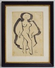 VENNA Lucio (1897-1974) Drawing Design Disegno a China ORIGINALE anni '50-60