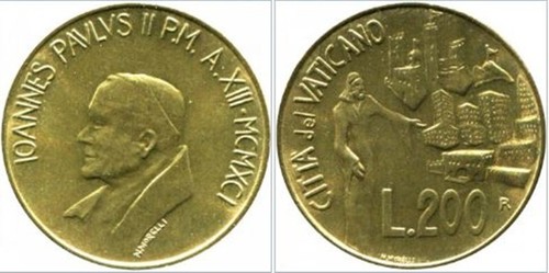 Città del vaticano lire 200 - lire,