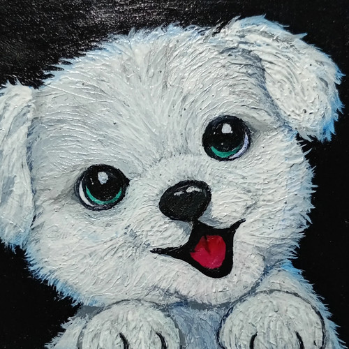 Quadro cane acrilico originale