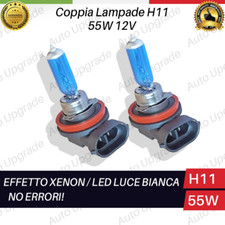 COPPIA LAMPADINE LAMPADE H11 EFFETTO XENON LED LUCE BIANCA ULTRALUMINOSI 55W 12V