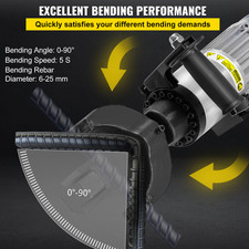 VEVOR 1500W Curvatrice Elettrica Idraulica per Armatura Piegatrice 10-25Mm