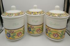 SET DERUTA by TOMASSINI 3 BARATTOLI IN CERAMICA DA CUCINA CAFFÈ ZUCCHERO SALE