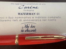 🔴 WATERMAN penna stilografica Carene lacca corallo arancio pennino ORO 18 KT F