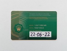 ROLEX Guarantee Warranty Card NFC Booklet Gmt-Master 126710BLNR