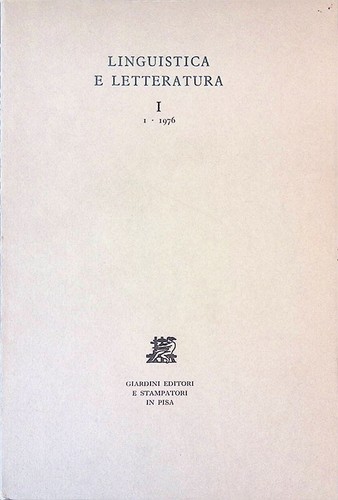 Linguistica letteratura i - linguistica, e
