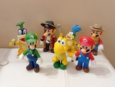 Super Mario Pirate, Cowboy, Luigi, Koopa, Set Of 7 Figures 12.5cm Loose