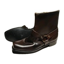 Stivali da motociclista vintage Deadstock anni 70 in pelle marrone made in Usa 10,5 Ew