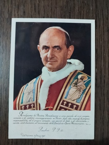 Papa paolo holy card - papa,
