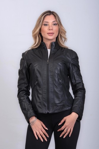 Giubbino pelle nero - in, donna