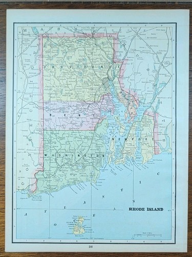 Mappa rhode island vintage - mappa,