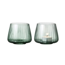 Bitz Kusintha Vetro Verde Portacandele Set 2 Pezzi.