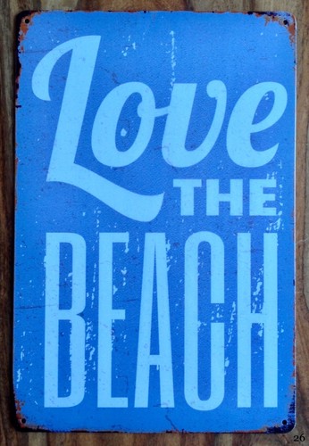 Love the beach - insegna, metallo