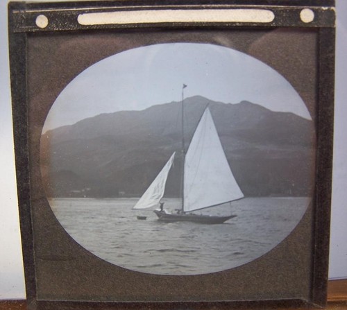 Magic lantern slide ships - lantern,