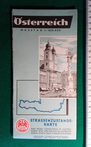Cartina stradale austria 1964 - cartina,