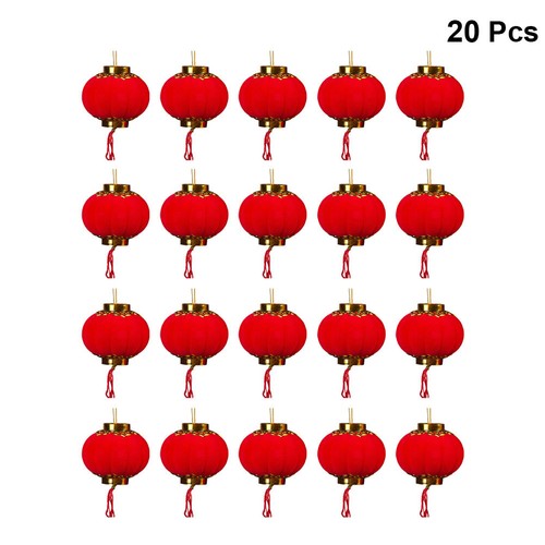 20pcs piccole lanterne - , rosse