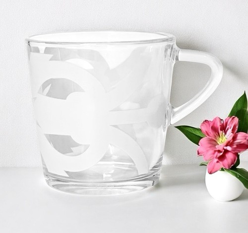 Tazza vetro smerigliato bianco