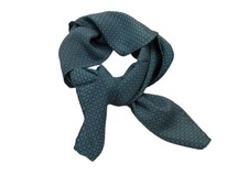 Foulard uomo di seta stampata fazzoletto da collo azzurro verdino dis classico