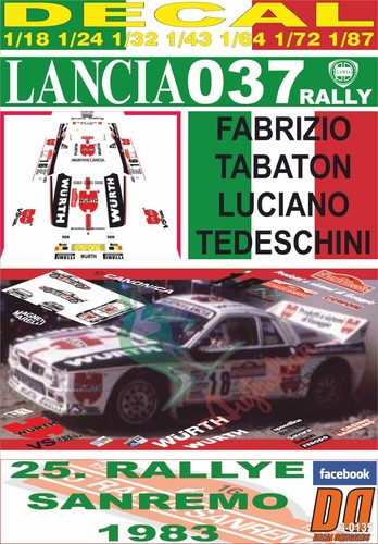 Decal lancia 037 - decal, rally