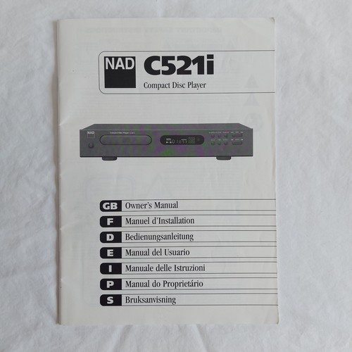 Nad c521 lettore manuale - i,