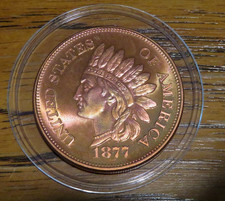 Penny testa di indiano 1877 1