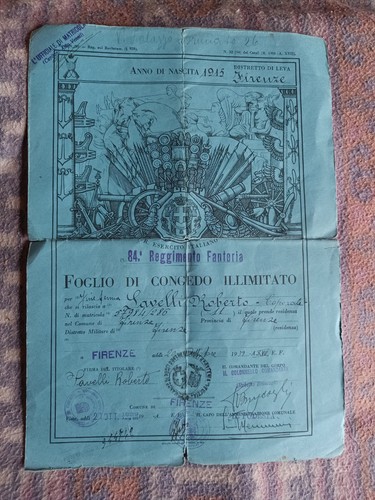 Foglio congedo illimitato - di,