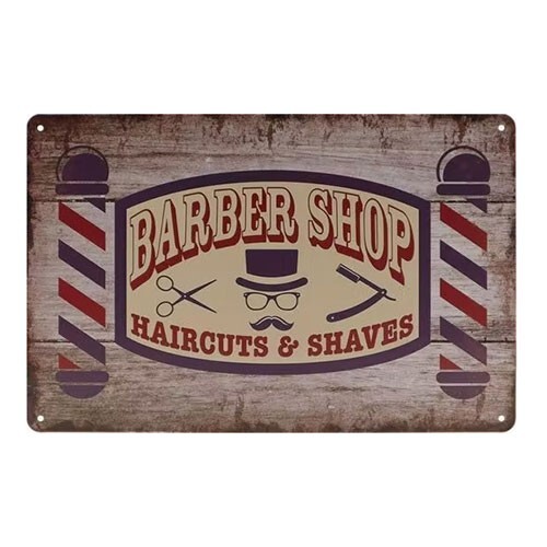Cartello targa barber shop - cartello,