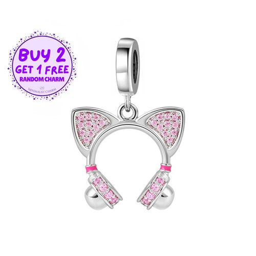 Charm cuffia gatto - charm,